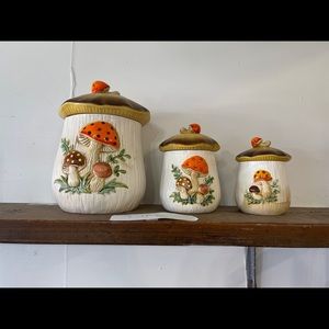 Vintage 1970’s era Japan Mushroom Canister set